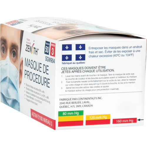Disposable Procedure Face Masks, ASTM F2100 Level 3, Class 1 Cintas