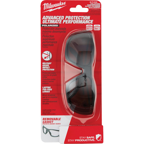 Lunettes de s&eacute;curit&eacute; performantes avec joint, Lentille Noir, Polaris&eacute;, R&eacute;pond ou surpasse la norme CSA Z94.3 Cintas