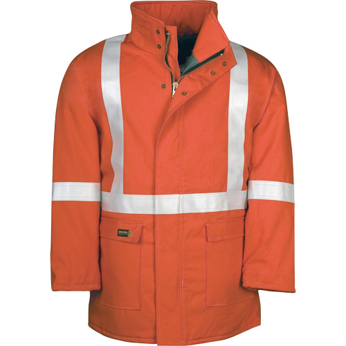 Parka dhiver &agrave; doublure matelass&eacute;e AllOut Westex UltraSoft avec bandes r&eacute;fl&eacute;chissantes, Moyen (grande taille), Orange haute visibilit&eacute;, 46 cal/cm² Cintas