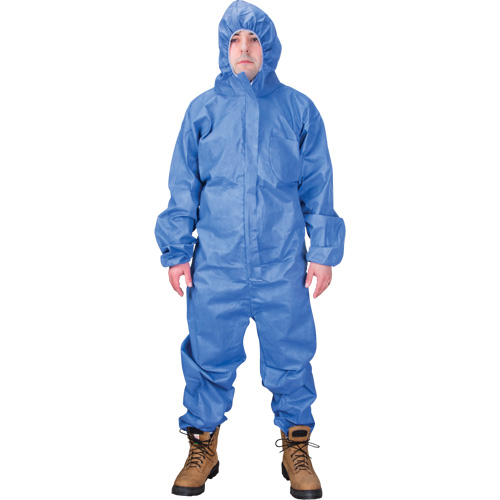 Hooded Coveralls, Medium, Blue, SMS Cintas