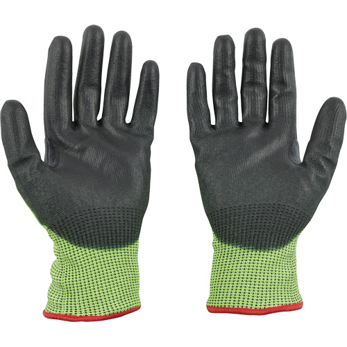 Gants &agrave; haute visibilit&eacute; enduits par trempage, Taille Grand, Calibre 15, Rev&ecirc;tement Polyur&eacute;thane, Enveloppe en Poly&eacute;thyl&egrave;ne, ASTM ANSI niveau A5 Cintas