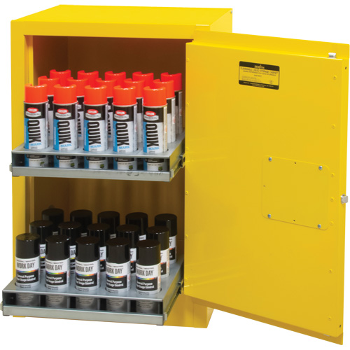 Armoire de rangement pour a&eacute;rosols inflammables, 12 gal., 1 Porte(s), 23" La x 35" h x 18" p Cintas