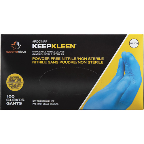 Gants jetables KeepKleen, Petit, Nitrile, 2,8 mil, Sans poudre, Bleu Cintas