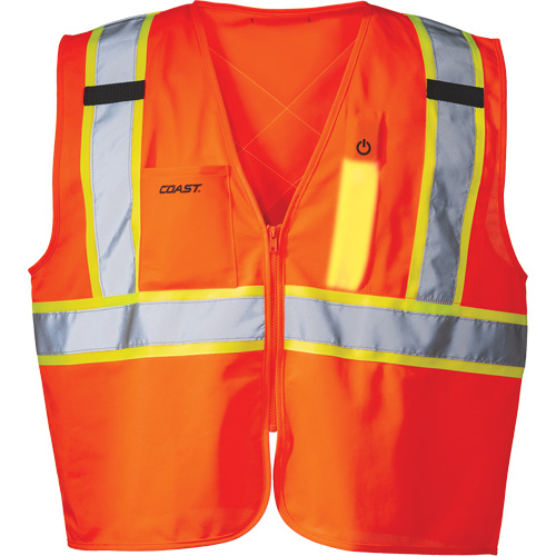 SV350 X-Back Safety Vest with Light, High Visibility Orange, Small, Polyester Cintas