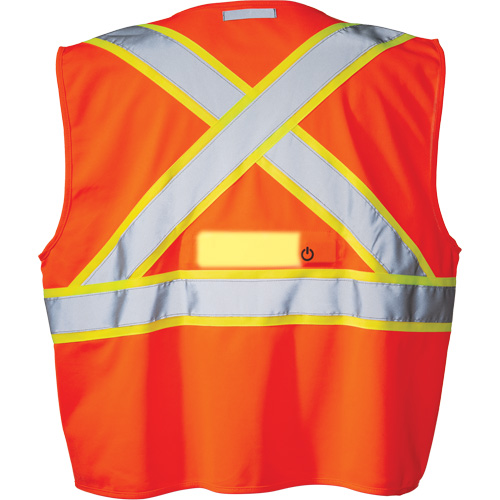 SV350 X-Back Safety Vest with Light, High Visibility Orange, Small, Polyester Cintas