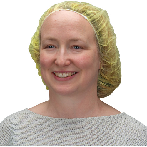 Bouffant Caps, Polypropylene, 21", Yellow Cintas