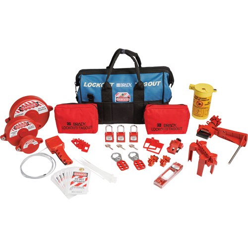 Lockout Tagout Kit with Nylon Safety Lockout Padlocks in Duffel Bag, Electrical/Valve Kit, 31 Components Cintas