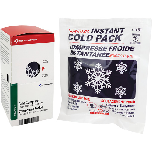 Recharge de compresses instantan&eacute;es SmartCompliance, Froid, Utilisation unique, 4" x 5" Cintas