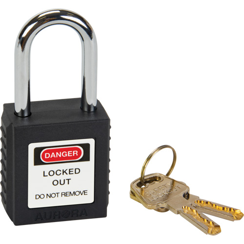 Verrouillage pour les consignations, Cadenas de s&eacute;curit&eacute;, Cl&eacute;s diff&eacute;rentes, Thermoplastique, Largeur de 1-1/2" Cintas