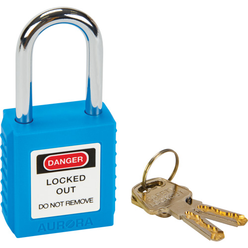 Verrouillage pour les consignations, Cadenas de s&eacute;curit&eacute;, Cl&eacute;s diff&eacute;rentes, Thermoplastique, Largeur de 1-1/2" Cintas