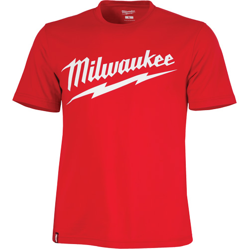 Heavy-Duty Short-Sleeved T-Shirt with Milwaukee&reg; Logo, Men's, Small, Red Cintas