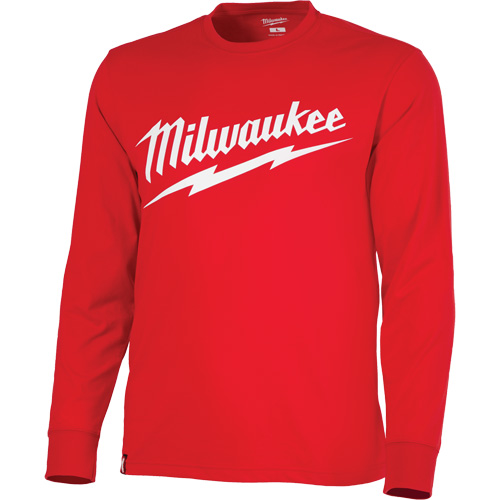 Chandail &agrave; manches longues tr&egrave;s r&eacute;sistant avec logo Milwaukee, Hommes, Petit, Rouge Cintas