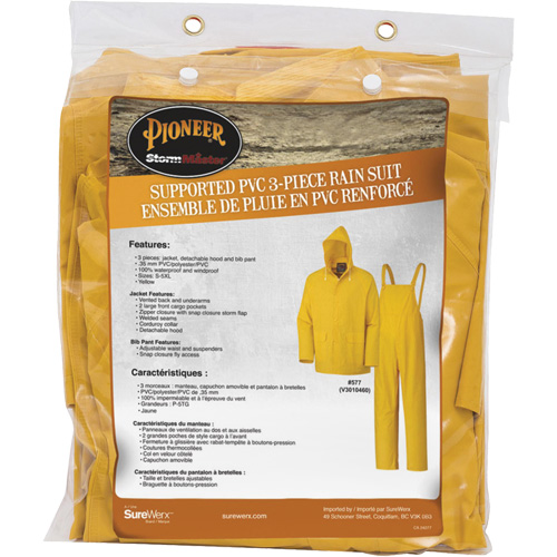 577 V&ecirc;tements imperm&eacute;ables 3 morceaux, Polyester/PVC, 6T-Grand, Jaune Cintas