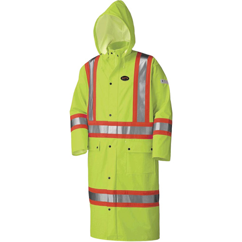 5897 Manteau long imperm&eacute;able et ignifuge, Grand, Jaune lime haute visibilit&eacute; Cintas