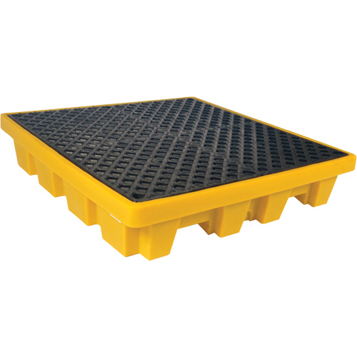 4-Drum Nestable Ultra-Spill Pallet&reg;, 66 US gal. Spill Capacity, 51" x 51" x 10" Cintas