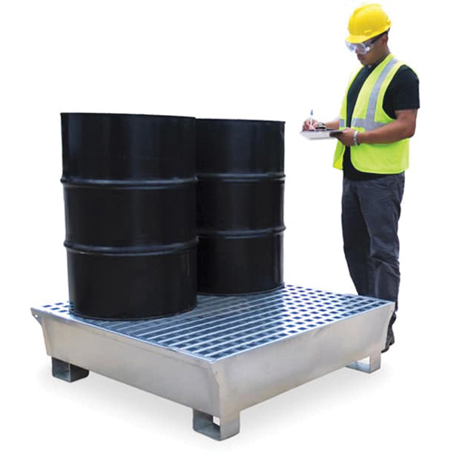 4-Drum Steel Ultra-Spill Pallet&reg;, 68 US gal. Spill Capacity, 49.1" x 47.1" x 10.9" Cintas