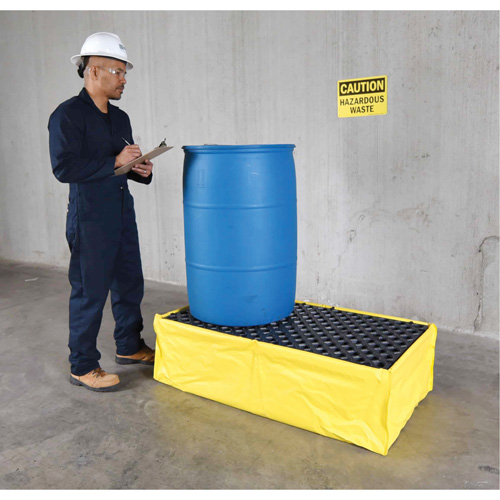 2-Drum Flexible Ultra-Spill Pallet&reg;, 66 US gal. Spill Capacity, 48" x 24" x 14" Cintas