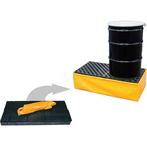2-Drum Flexible Ultra-Spill Pallet&reg;, 66 US gal. Spill Capacity, 48" x 24" x 14" Cintas