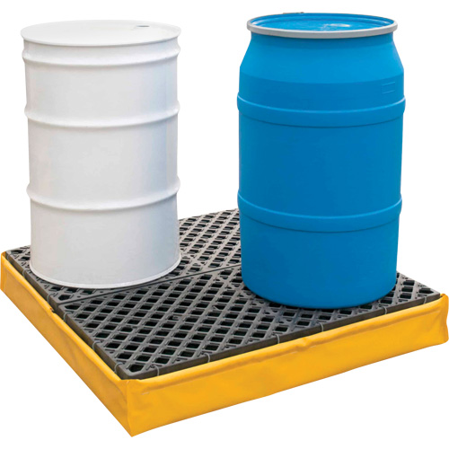 4-Drum Flexible Ultra-Spill Pallet&reg;, 66 US gal. Spill Capacity, 48" x 48" x 7" Cintas