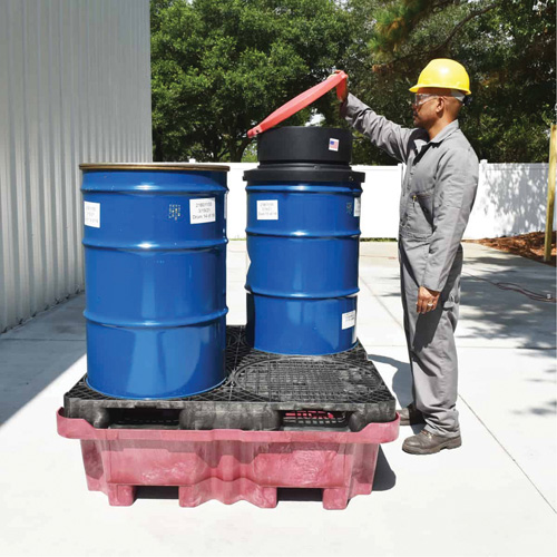 4-Drum Ultra-Spill King&reg; Drum Spill Pallet, 85 US gal. Spill Capacity, 51" x 51" x 17.5" Cintas