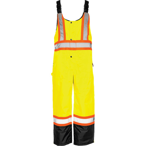 Salopette de s&eacute;curit&eacute; dhiver TO1, Polyester, Petit, Noir/Jaune lime haute visibilit&eacute; Cintas