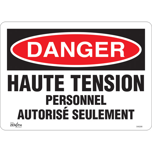"Haute tension" Sign, 10" x 14", Vinyl, French Cintas