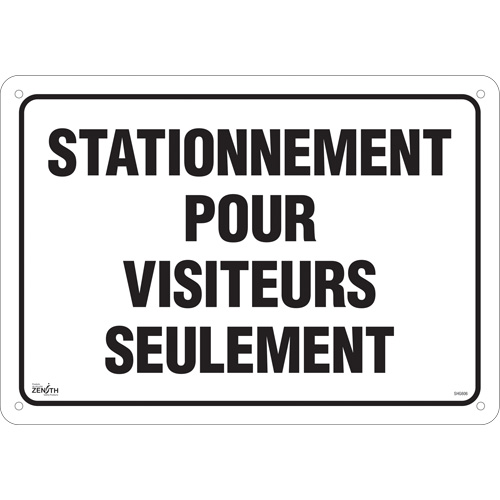 "Stationnement pour visiteurs" Sign, 14" x 20", Aluminum, French Cintas