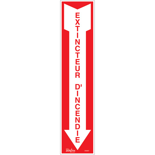 "Extincteur d'incendie" Sign, 4" x 18", Vinyl, French with Pictogram Cintas