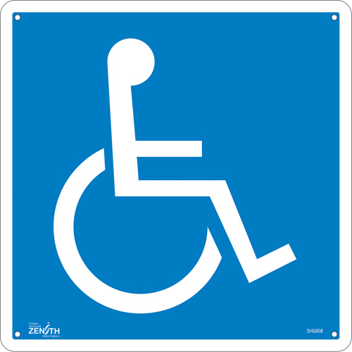 Handicap CSA Standard Safety Sign, 12" x 12", Aluminum, Pictogram Cintas