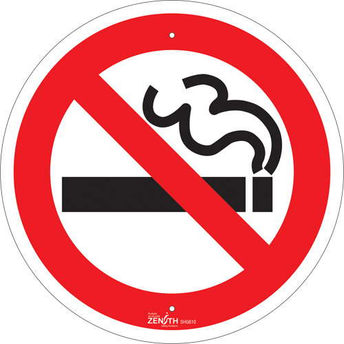 No Smoking CSA Standard Safety Sign, 12" x 12", Aluminum, Pictogram Cintas