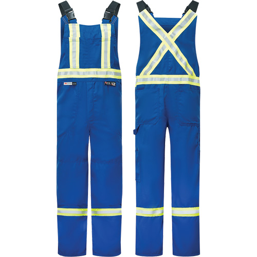 Westex&reg; DH Antistatic 6.5 oz. Flame Resistant Bib Pants, Small, Royal Blue Cintas