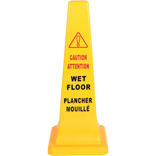 Wet Floor Safety Cone, Bilingual with Pictogram Cintas
