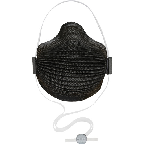 Masques jetables AirWave s&eacute;rie M noirs avec SmartStrap et embout nasal, N95, Certifi&eacute; NIOSH, Moyen/grand Cintas