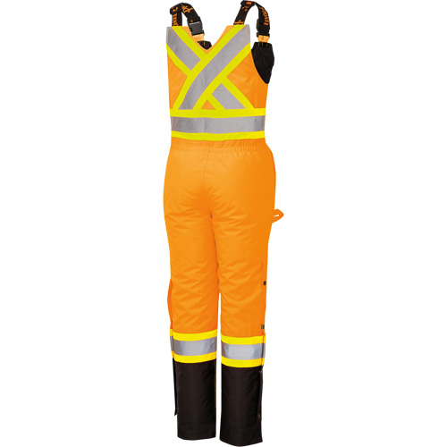 5040BBW Women's High-Visibility Waterproof Safety Overalls, Polyester, X-Small, Black/High Visibility Orange Cintas