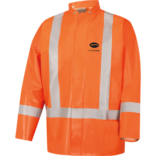 5990J Super Heavy-Duty FR/Arc Resistant Safety Rain Jacket, Small, High Visibility Orange, 11 cal/cm² Cintas