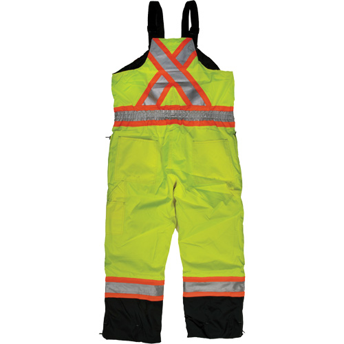 Ripstop Insulated Safety Bib Overall, Polyester, X-Small, High Visibility Lime-Yellow Cintas
