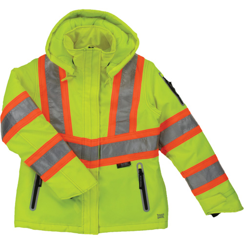 Manteau de s&eacute;curit&eacute; isolant et extensible pour femmes, Polyester, Jaune lime haute visibilit&eacute;, Moyen Cintas