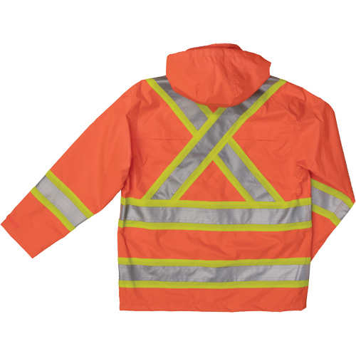 Manteau de s&eacute;curit&eacute; imperm&eacute;able en tissu ind&eacute;chirable Ripstop, Polyester, 4T-Grand, Orange haute visibilit&eacute; Cintas