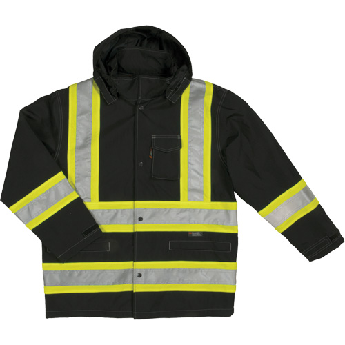 Manteau de s&eacute;curit&eacute; imperm&eacute;able en tissu ind&eacute;chirable Ripstop, Polyester, 4T-Grand, Noir Cintas