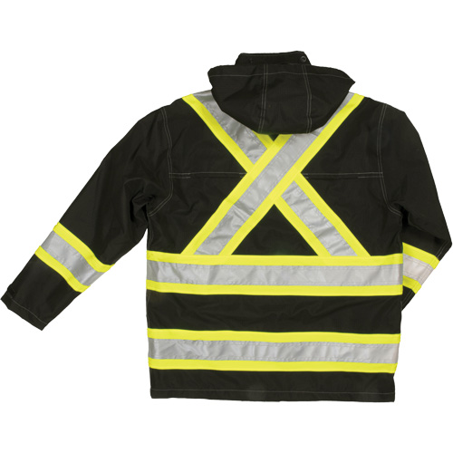 Manteau de s&eacute;curit&eacute; imperm&eacute;able en tissu ind&eacute;chirable Ripstop, Polyester, 4T-Grand, Noir Cintas