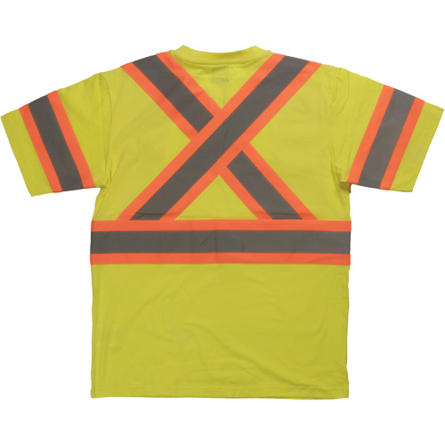 Chemise de s&eacute;curit&eacute; &agrave; manches courtes, Coton, T-petit, Jaune lime haute visibilit&eacute; Cintas