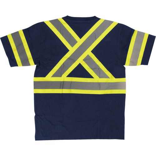 Short Sleeve Safety T-Shirt, Cotton, X-Small, Navy Blue Cintas