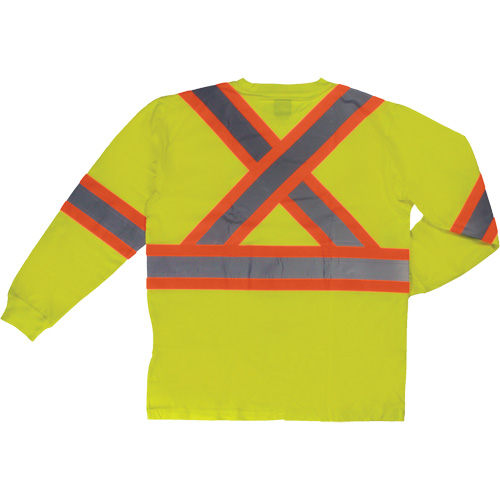 T-shirt de s&eacute;curit&eacute; &agrave; manches longues, Coton, T-petit, Jaune lime haute visibilit&eacute; Cintas