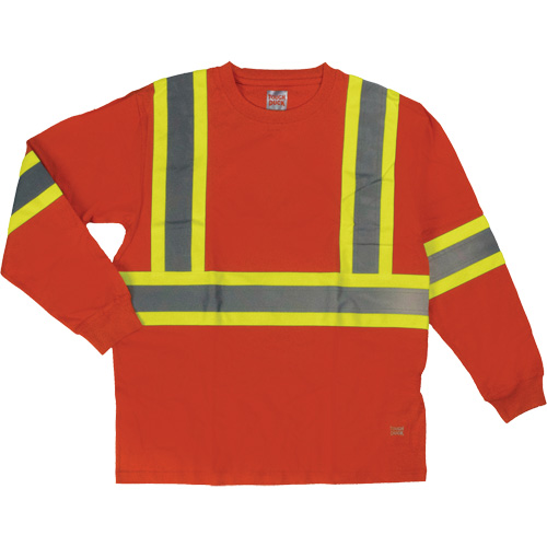 T-shirt de s&eacute;curit&eacute; &agrave; manches longues, Coton, T-petit, Orange haute visibilit&eacute; Cintas