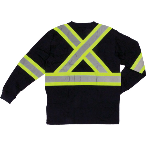 T-shirt de s&eacute;curit&eacute; &agrave; manches longues, Coton, T-petit, Noir Cintas