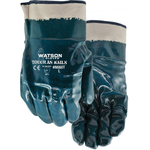 Gants r&eacute;sistants aux produits chimiques Tough-As-Nails, Taille T-Grand, Coton/Nitrile Cintas