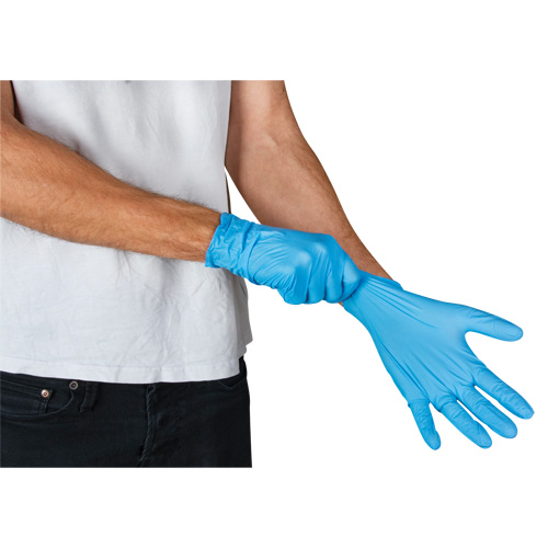 Emballages de gants jetables pour machine distributrice, Grand, Nitrile, 4,5 mils, Sans poudre, Bleu, Classe 2 Cintas
