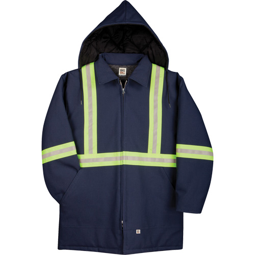 Premium Duck Parka with Reflective Material, Navy Blue, 4X-Large Cintas