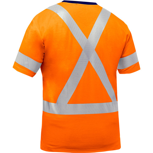 Chemise &agrave; manches courtes et X au dos Bisley, Poly-coton, Petit, Orange haute visibilit&eacute; Cintas