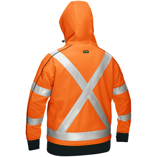 Bisley&reg; X-Back Women's Contoured Full Zip Hooded Sweatshirt with Sherpa Lining, Medium, High Visibility Orange Cintas